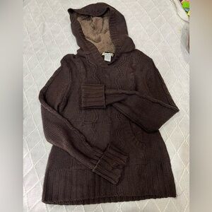 Elegant Chocolate Brown Hooded Sweater